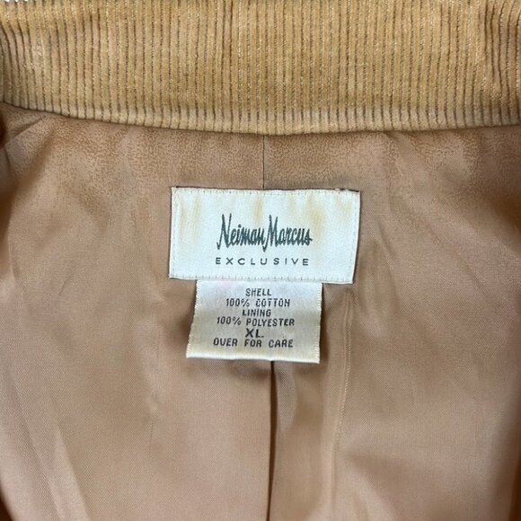 Neiman Marcus Beige Corduroy Embroidered Blazer Jacket - Picture 10 of 12